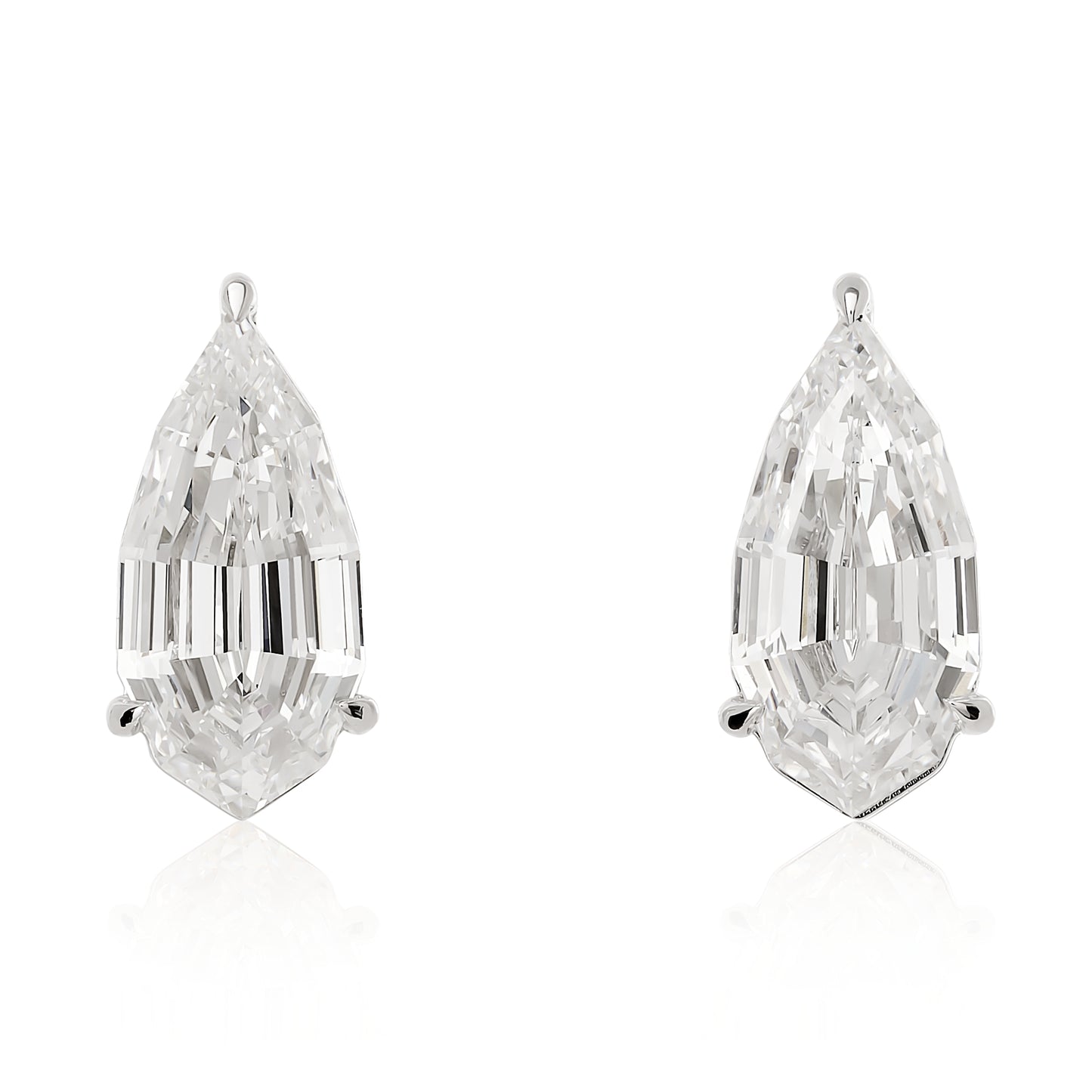 Step Cut Lab Diamond Pear Studs