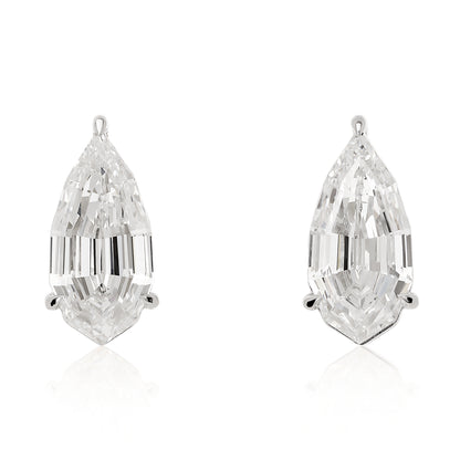 Step Cut Lab Diamond Pear Studs