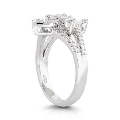 Mixed Cut Diamond Illusion Ring - Two