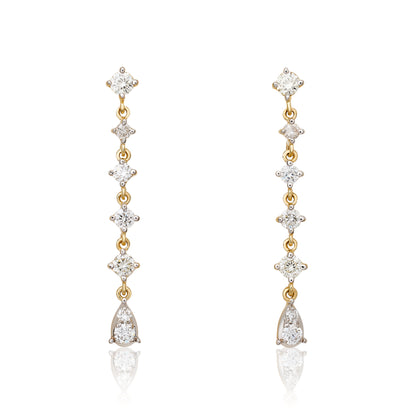 Diamond Dainty Dangle Earrings