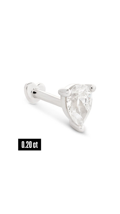 Pear Shape Diamond Flat Back Stud Earring