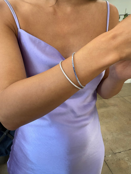 Ombre Blue Sapphire Flex Bangle Bracelet