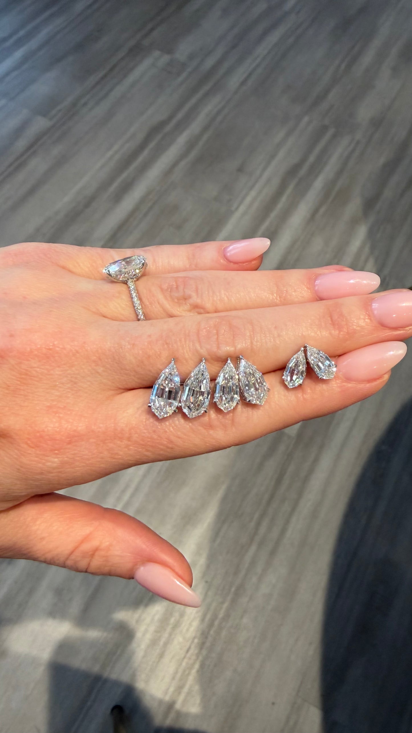 Step Cut Lab Diamond Pear Studs