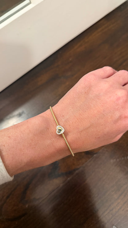 Tubogas Diamond Heart Bangle