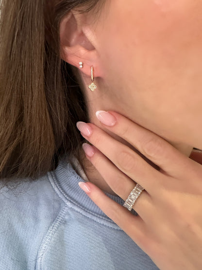 Petite Diamond Clover Dangle Earrings