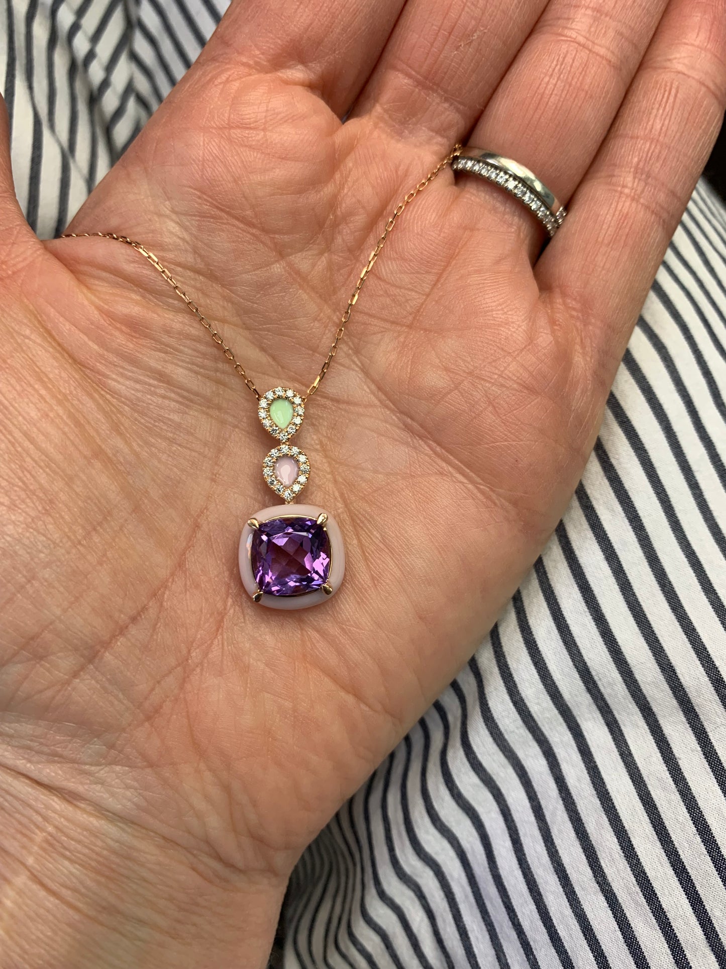 *SOLD OUT*Amethyst, Diamond and Enamel Pendant