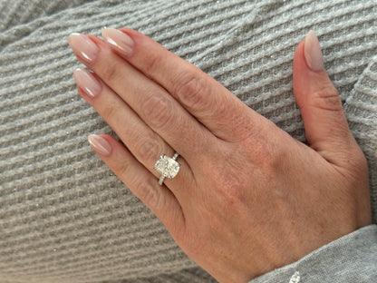 Platinum Lab Grown Cushion Cut Diamond Engagement Ring
