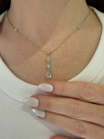 White Gold Mix Shape Diamond Necklace