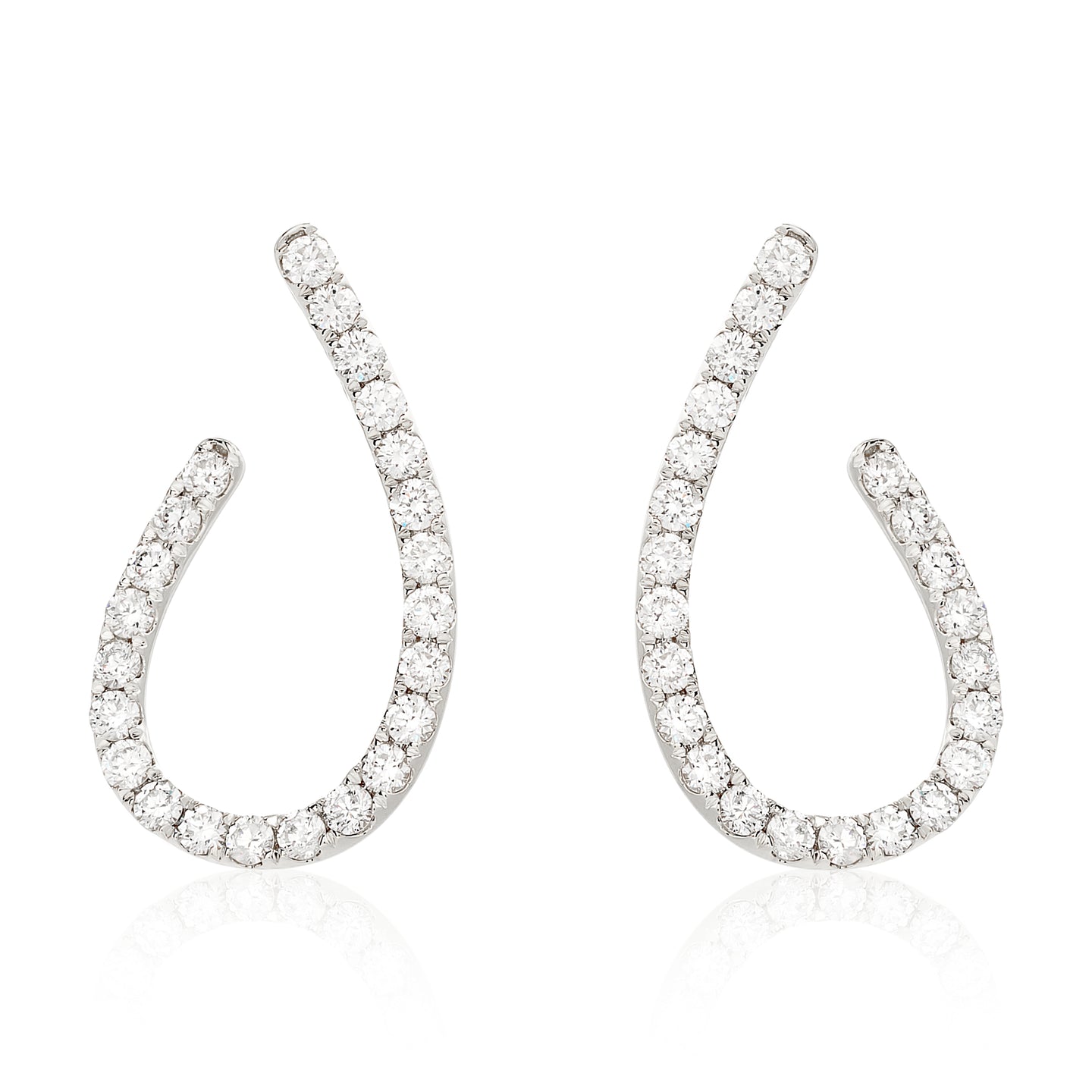 Curved Diamond Earrings