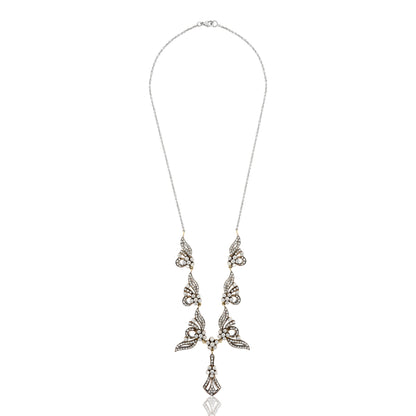 Estate Yellow Gold and Silver Antique Necklace