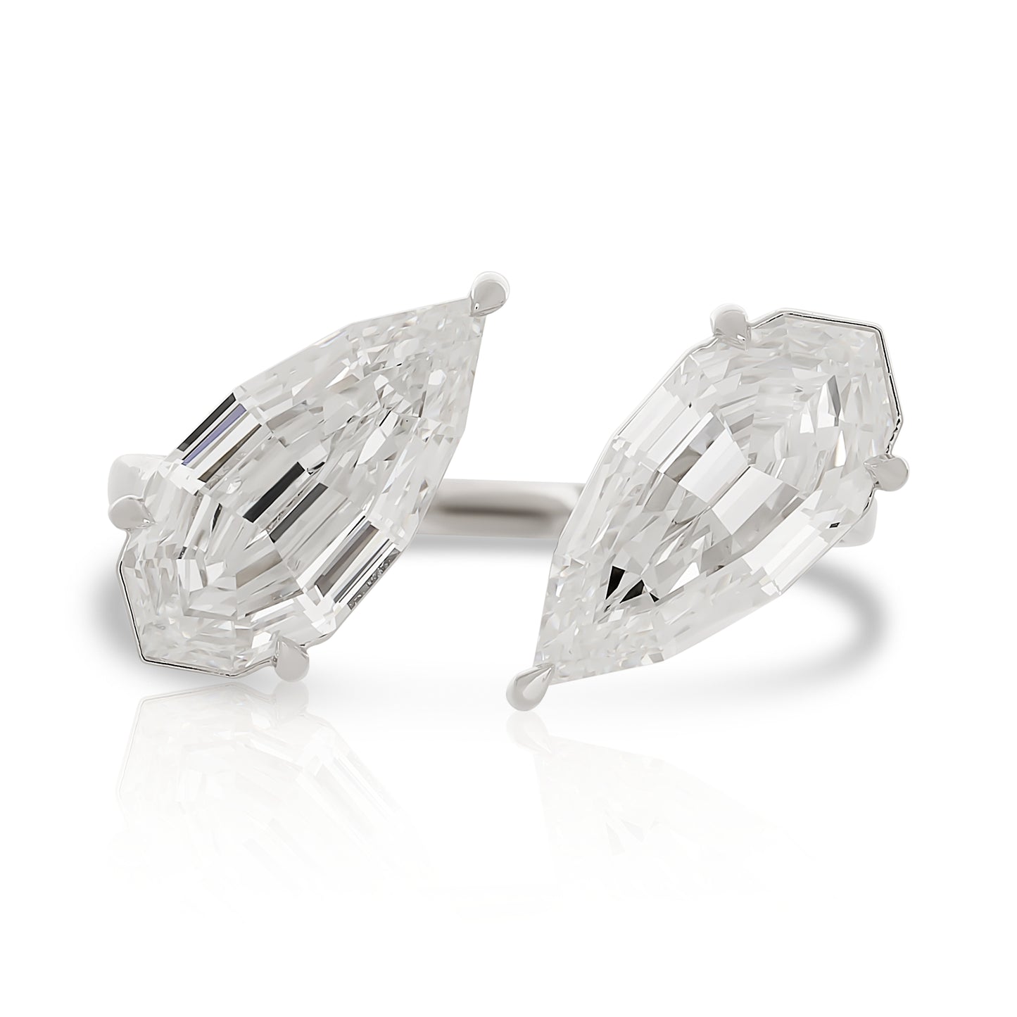 Lab Diamond Step Cut Diamond Pear Shape Ring