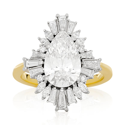 Vintage Inspired Ballerina Style Lab Diamond Ring
