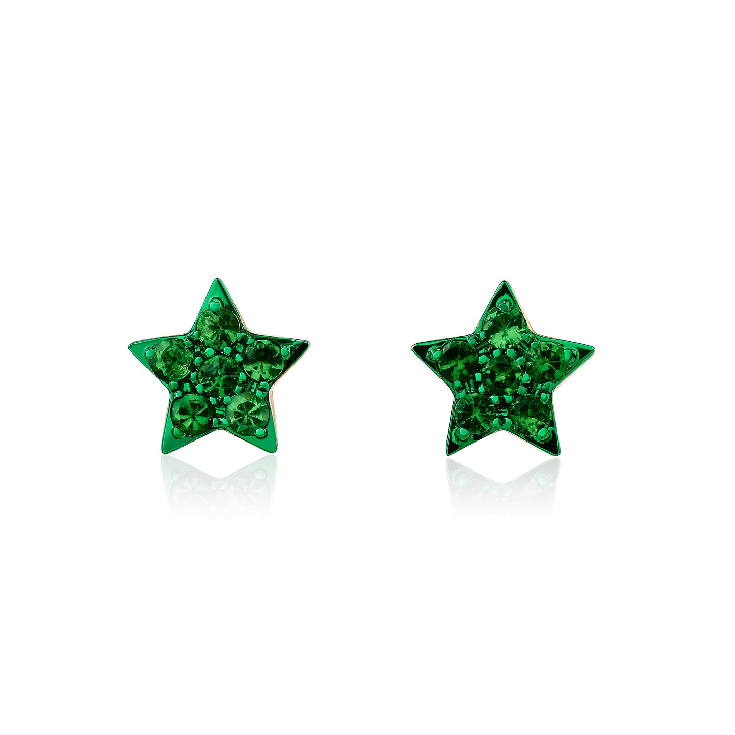 Petite Tsavorite Star Stud Earrings