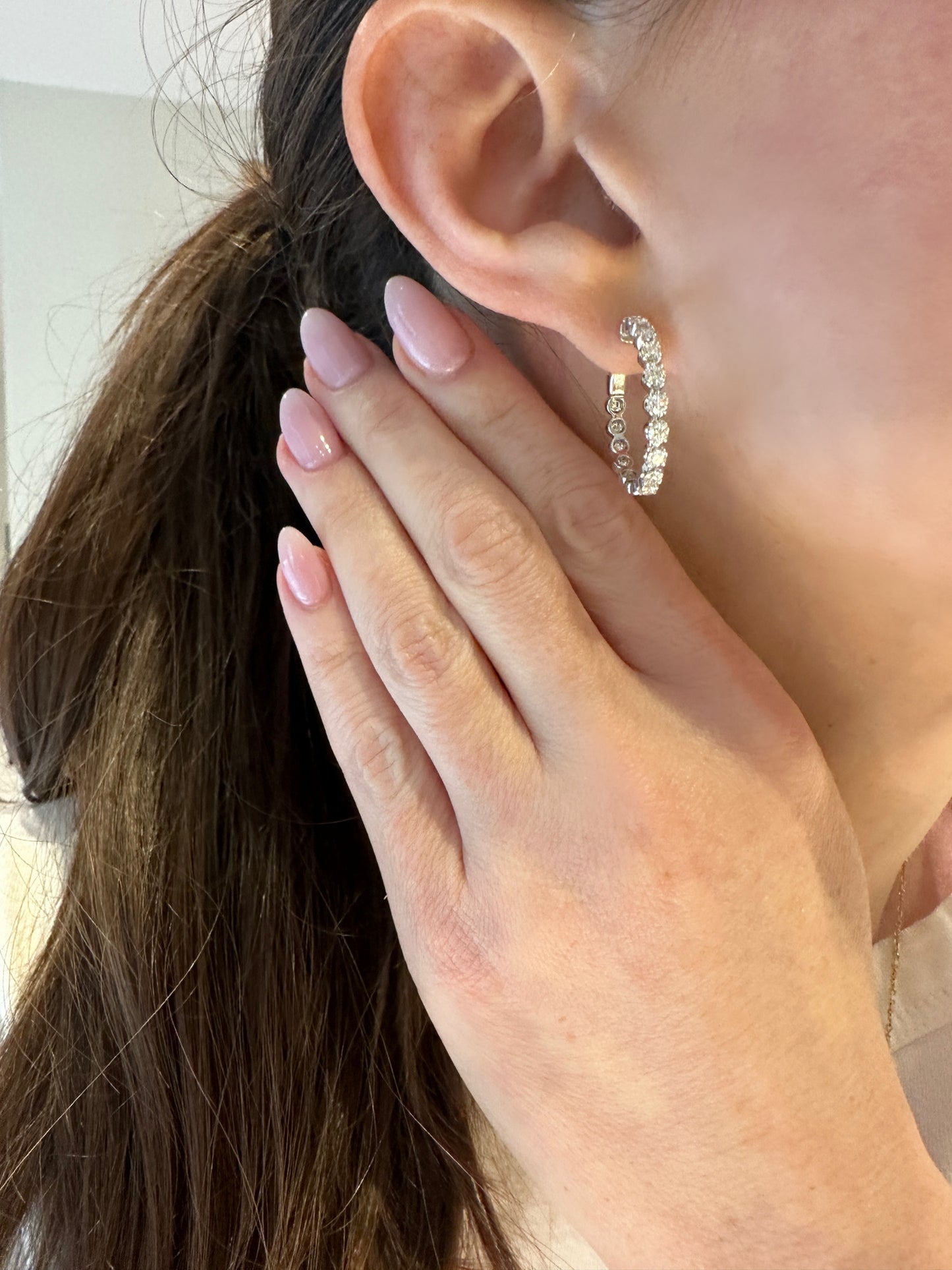 Large Diamond Hoop Earrings