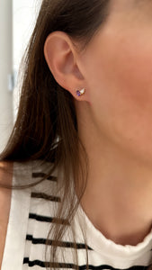 Toi Et Moi Diamond and Amethyst Birthstone Stud Earrings - Two