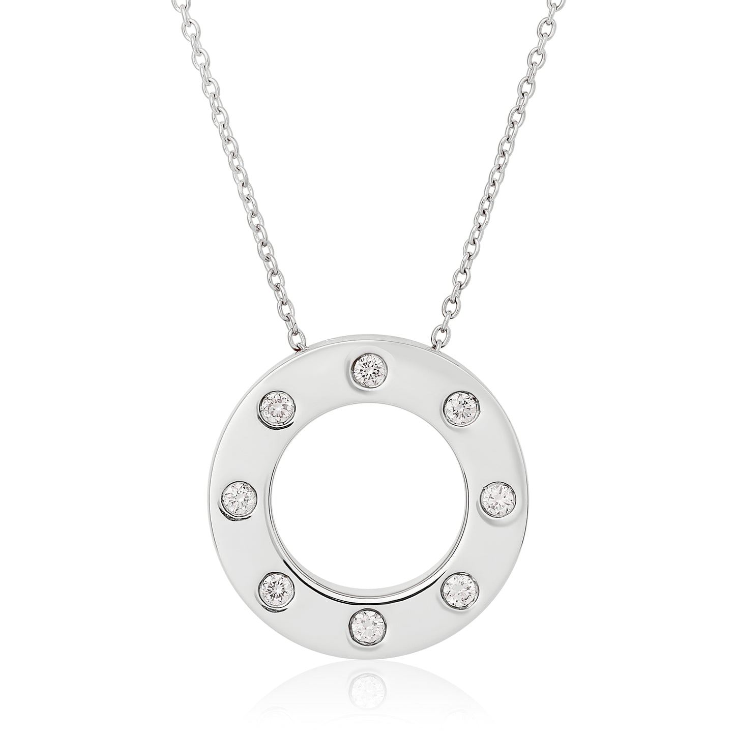 Diamond Open Circle Pendant