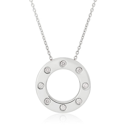 Diamond Open Circle Pendant