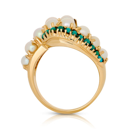 Vintage Pearl and Turquoise Ring