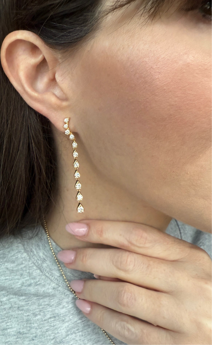 Curved Diamond Strand Earrings