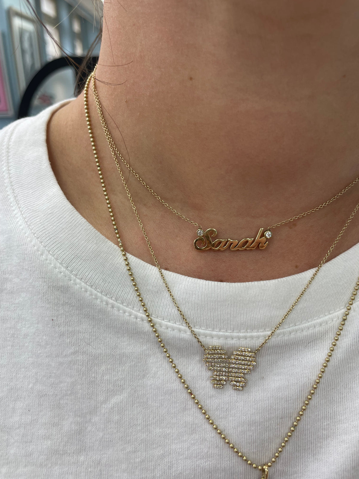 Yellow Gold Butterfly Diamond Pendant