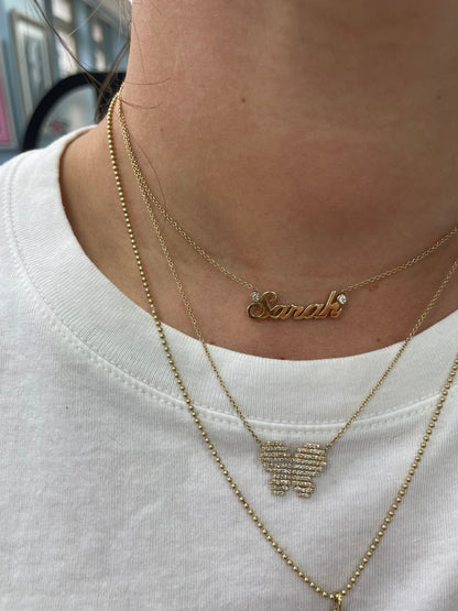 Yellow Gold Butterfly Diamond Pendant
