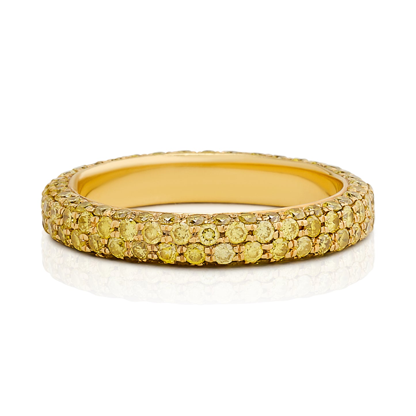 Estate Yellow Gold and Yellow Diamond Pave Eternity Band