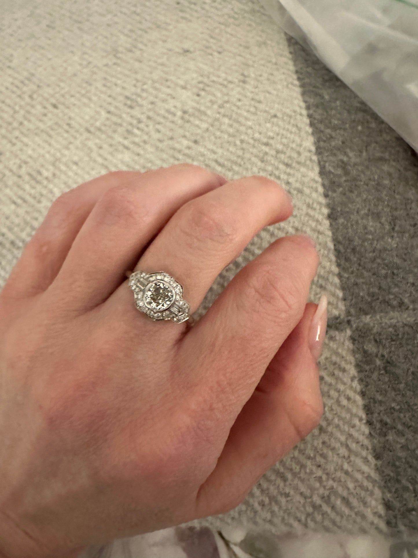 Petite Cushion Cut Diamond Ring