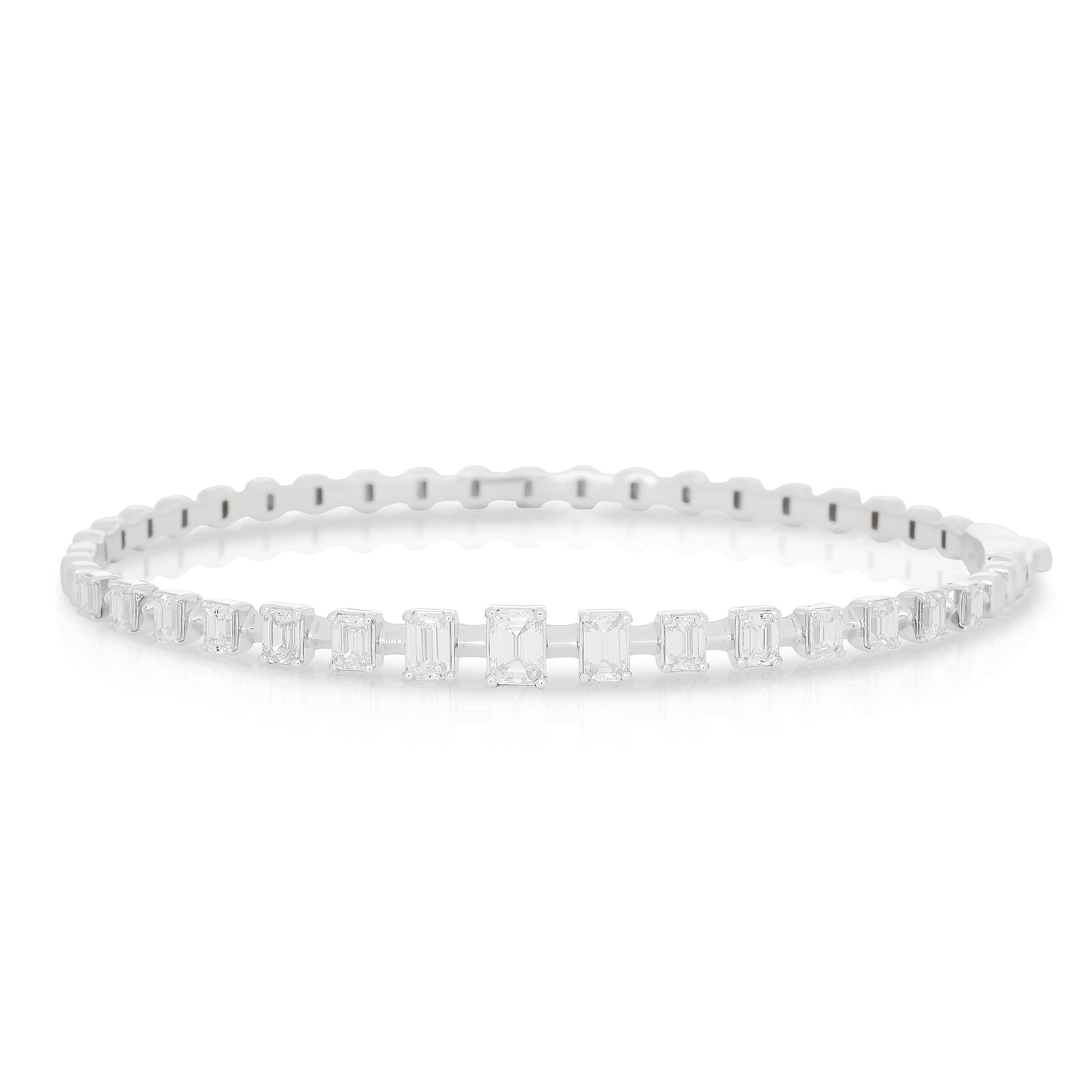 Emerald Cut Diamond Bangle Bracelet