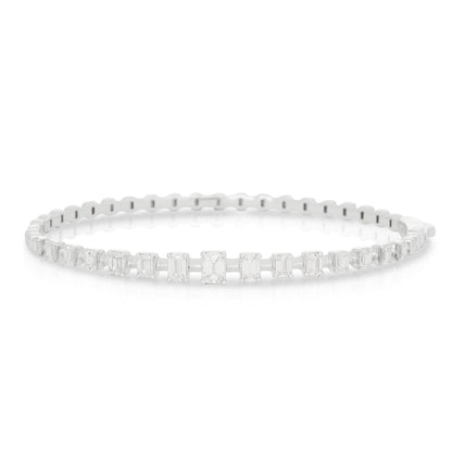Emerald Cut Diamond Bangle Bracelet