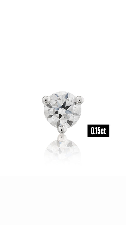 Round Shape Diamond Flat Back Stud Earring