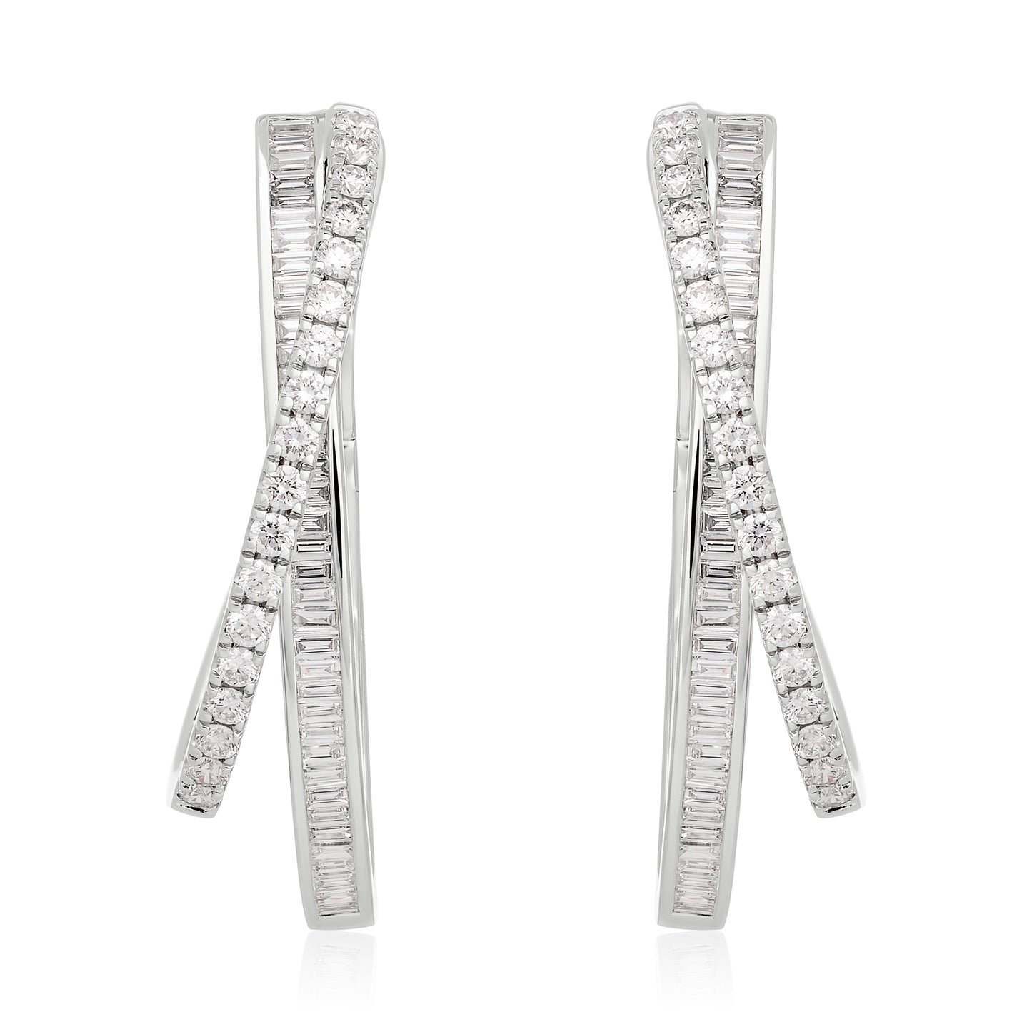 Diamond Criss Cross Hoop Earrings
