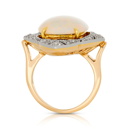 Vintage Opal and Diamond Ring