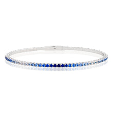 Load image into Gallery viewer, Ombre Blue Sapphire Flex Bangle Bracelet