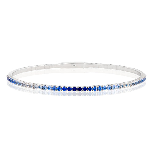 Ombre Blue Sapphire Flex Bangle Bracelet