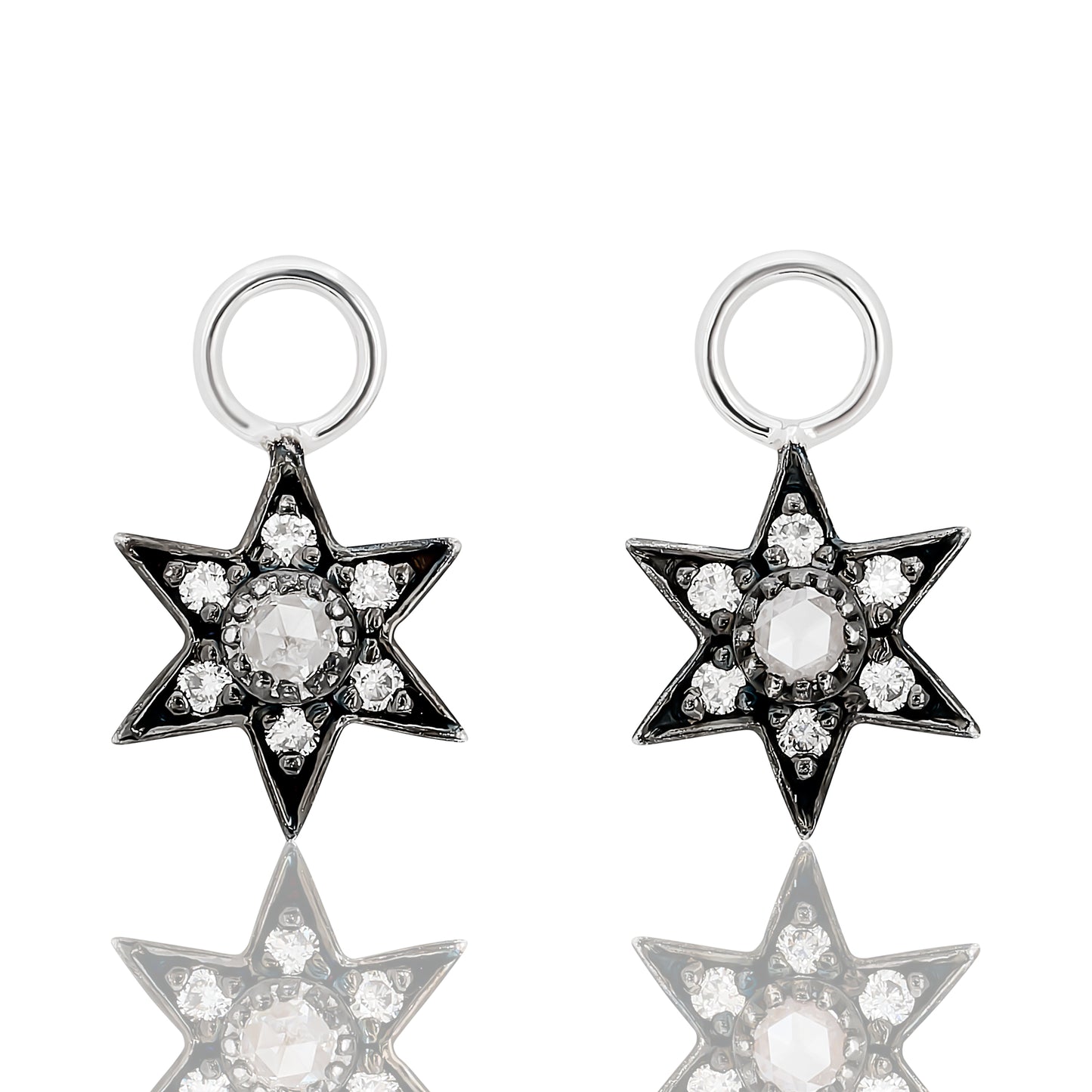 Rose Cut Diamond Star Charms