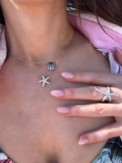 Diamond Starfish Pendant