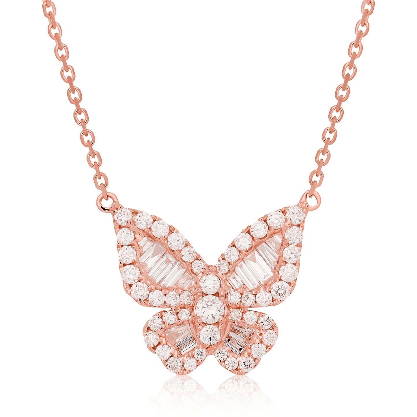 Diamond Romantic Butterfly Pendant in Size 4