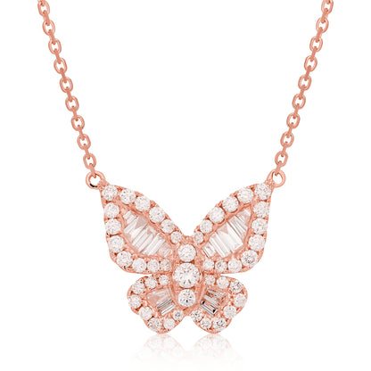 Diamond Romantic Butterfly Pendant in Size 4