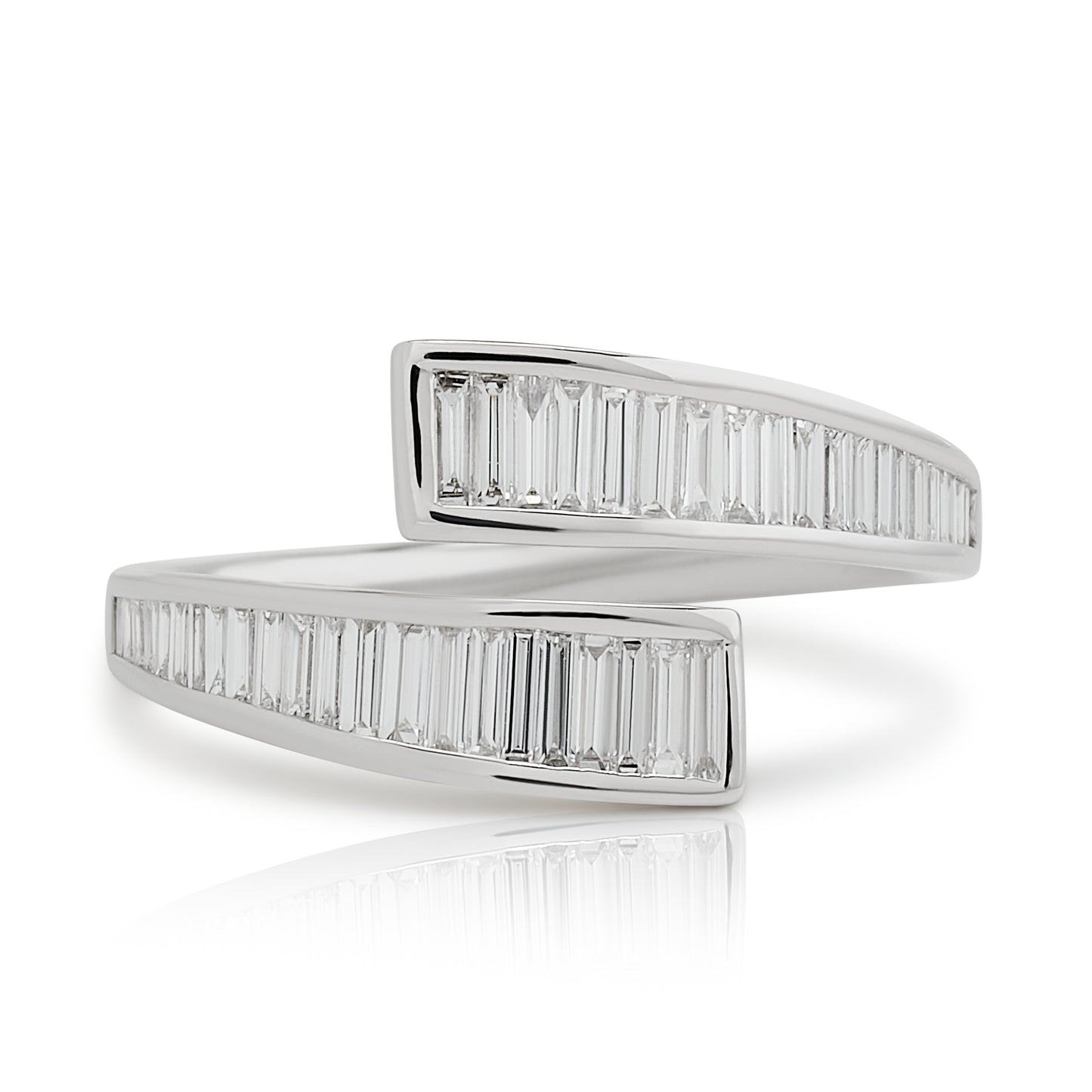 Diamond Baguette Bypass Ring