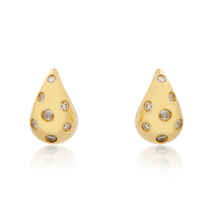 Petite Diamond Chubby Tear Drop Earrings