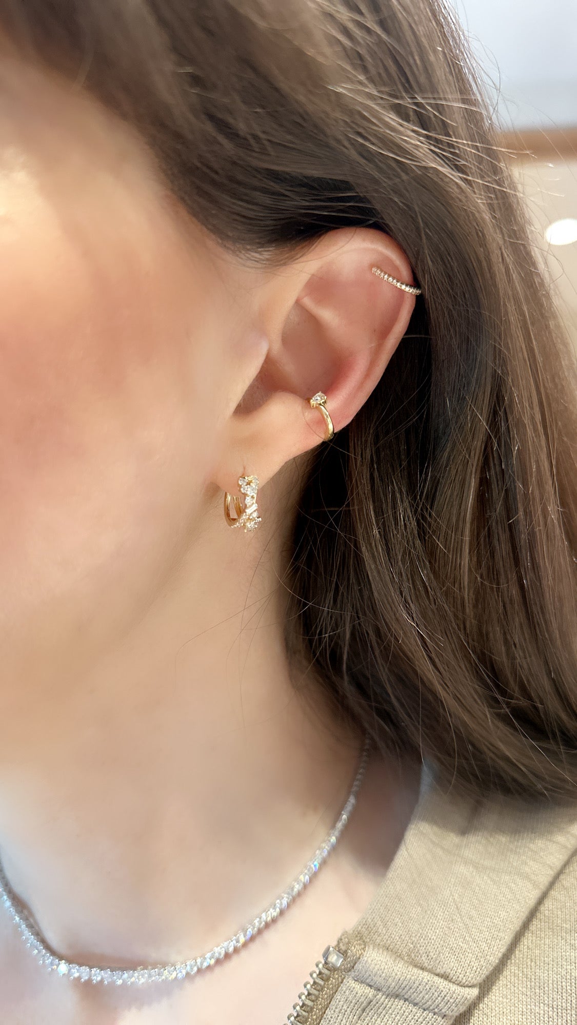 Pear Shape Diamond Ear Cuff