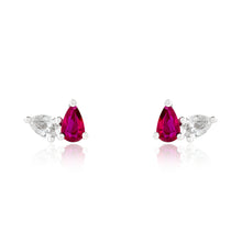 Load image into Gallery viewer, Toi Et Moi Diamond and Tourmaline Birthstone Stud Earrings