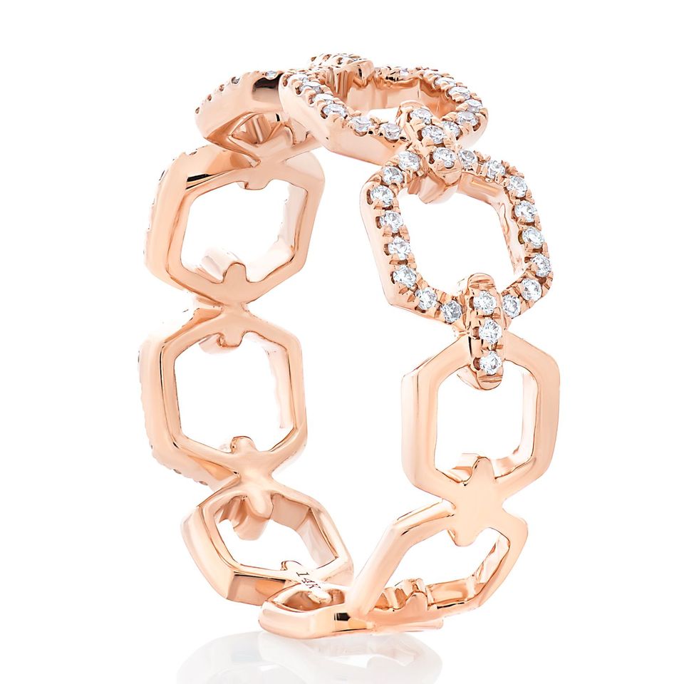 Diamond Chain Link Ring