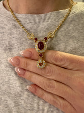 Load image into Gallery viewer, Cabochon Ruby and Diamond Necklace