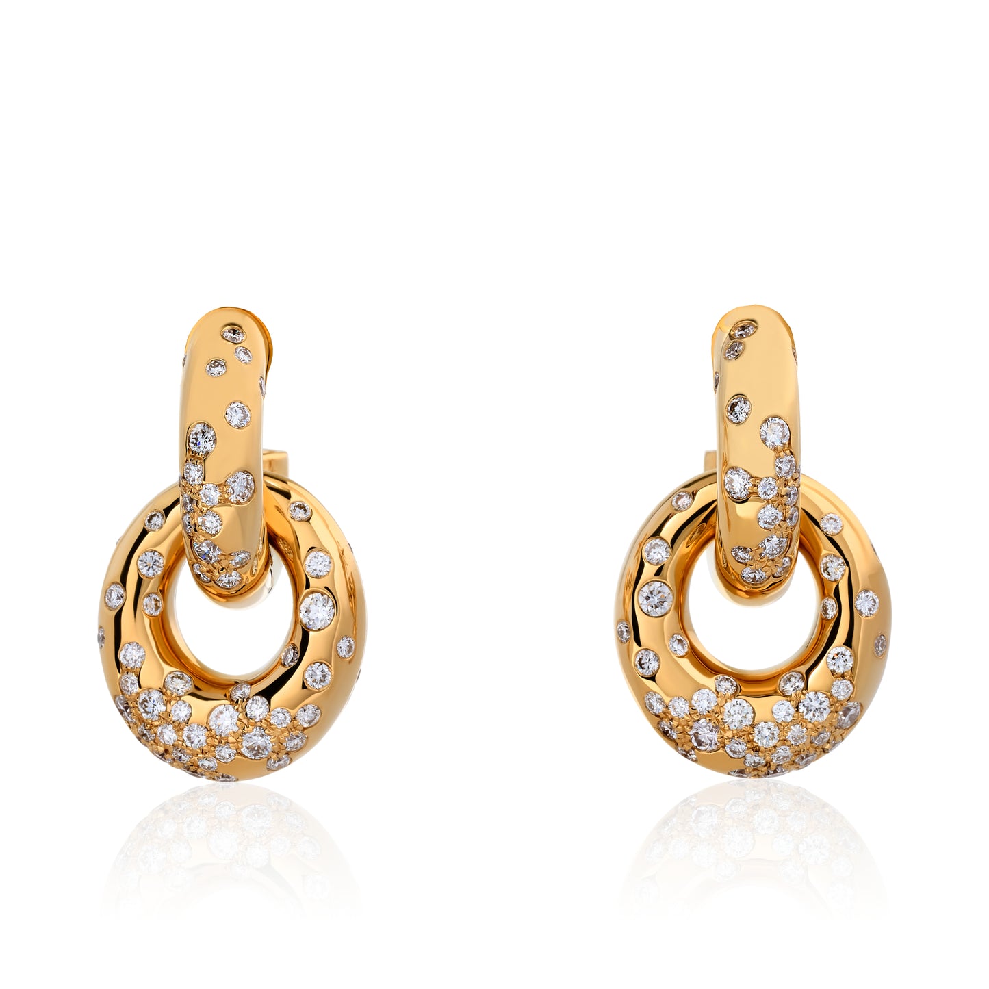 Door Knocker Hanging Sprinkled Diamond Earrings