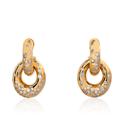 Door Knocker Hanging Sprinkled Diamond Earrings