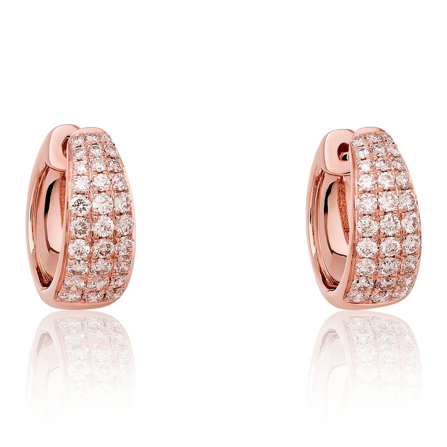 Graduating Pave Diamond Hoop Earrings
