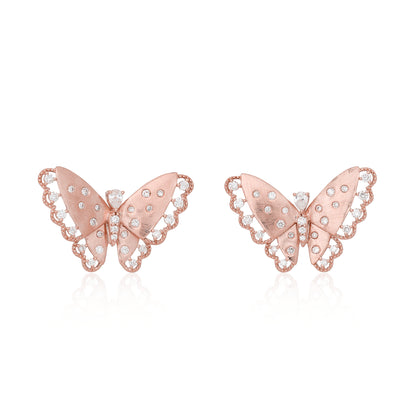 Whimsical Diamond Butterfly Earrings