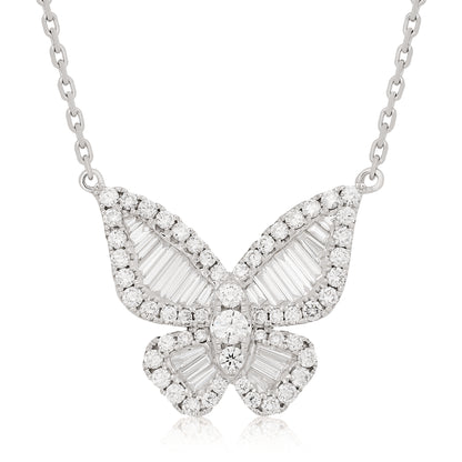 Diamond Romantic Butterfly Pendant in Size 5