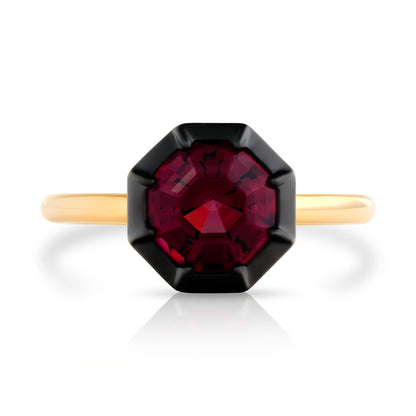 Rhodolite Ring with Black Rhodium